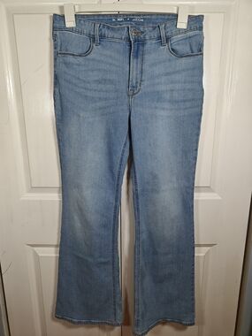 Old Navy Wow Flare Jeans Womens Size 10 Light Wash Mid Rise Stretch Denim